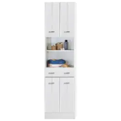 Hochschrank m. Lade Rallye 50cm, Wei&szlig; Dekor