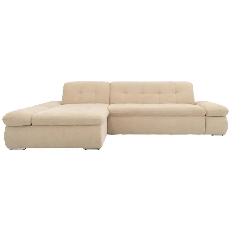 Ecksofa in Mikrofaser Beige 172/300 cm