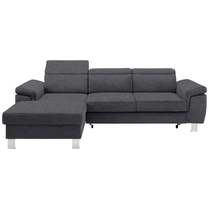 Ecksofa in Webstoff Grau 167/250 cm