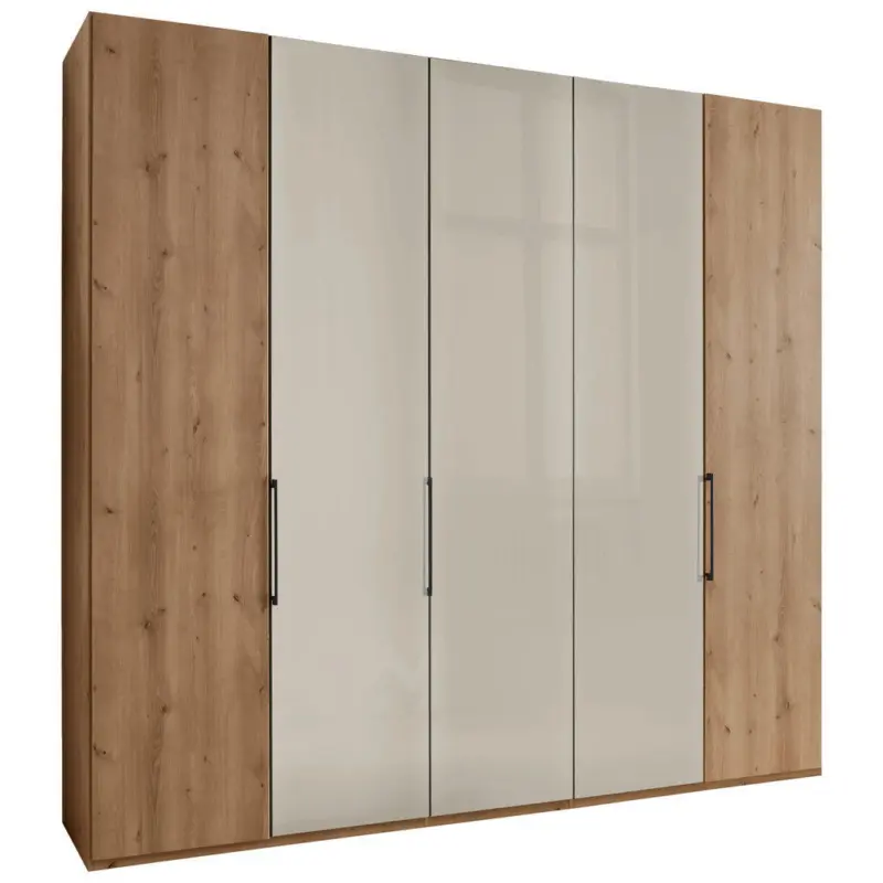 Dreht&uuml;renschrank in Champagner, Eiche Bianco