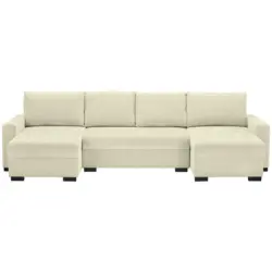 Wohnlandschaft in Chenille Creme