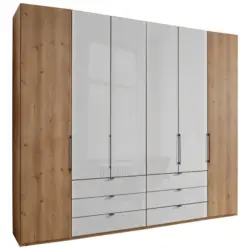 Dreht&uuml;renschrank in Wei&szlig;, Eiche Bianco