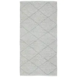 Fleckerlteppich 60/120 cm Diamant Grau, Mintgr&uuml;n