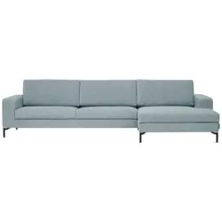 Ecksofa Quattro in Chenille Hellblau 310/155 cm