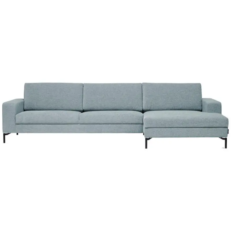 Ecksofa Quattro in Chenille Hellblau 310/155 cm