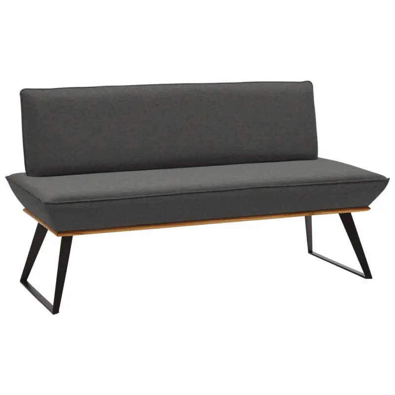 Sitzbank 140/87/64 cm in Schwarz, Eichefarben, Dunkelgrau