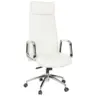 Drehstuhl in Lederlook Creme, Silberfarben