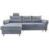 Ecksofa in Chenille Hellblau