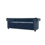 XXXLutz Lauterach - Ihr M&ouml;belhaus bei Bregenz Chesterfield-Sofa 3-Sitzer mit Schlaffunktion Nyx Marineblau Samt