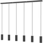 M&ouml;belix H&auml;ngeleuchte H: 120 cm 6-Flammig, Schwarz matt