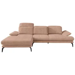 Ecksofa in Webstoff Hellbraun 180/289 cm