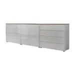 M&ouml;belix SIDEBOARD Mailand4 B:237cm Wei&szlig;/Eiche