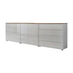 SIDEBOARD Mailand4 B:237cm Wei&szlig;/Eiche