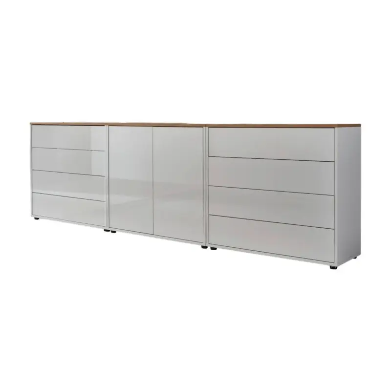 SIDEBOARD Mailand4 B:237cm Wei&szlig;/Eiche