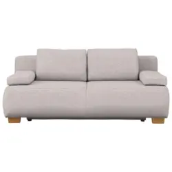 Boxspringsofa in Webstoff Naturfarben Skandinavisch
