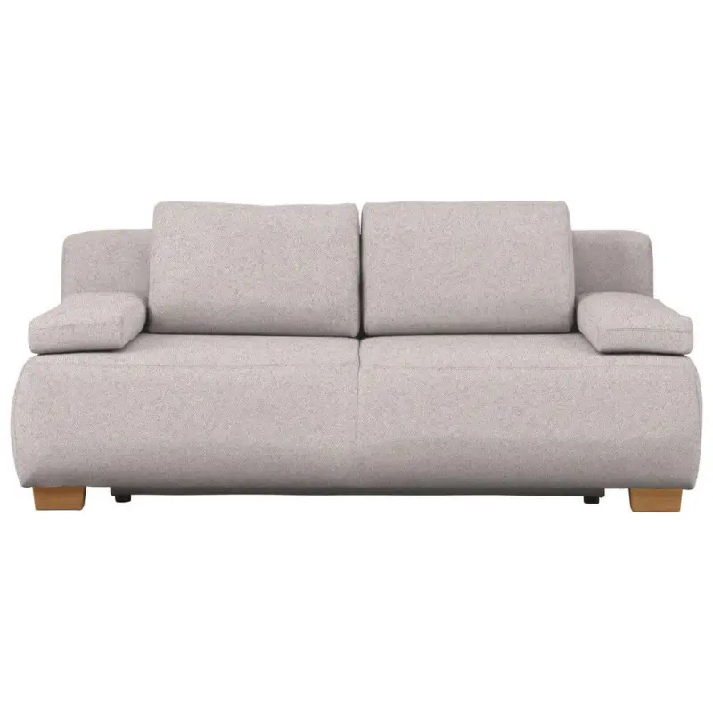 Boxspringsofa in Webstoff Naturfarben Skandinavisch