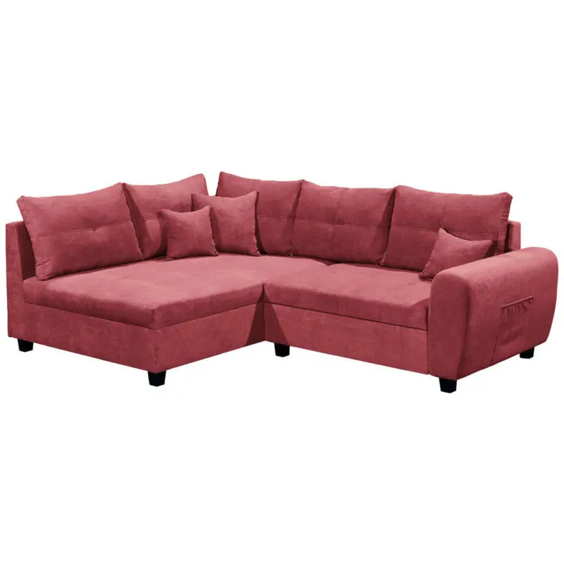 Ecksofa in Mikrovelours Beere 176/248 cm