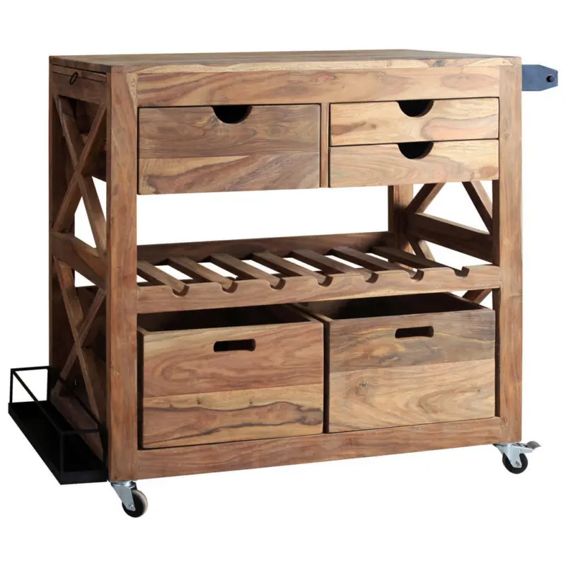 Barwagen in massiv Braun