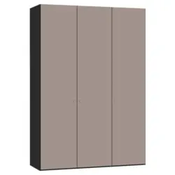 Dreht&uuml;renschrank in Schwarz, Hellbraun