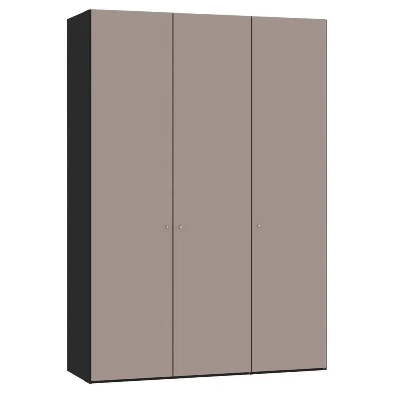 Dreht&uuml;renschrank in Schwarz, Hellbraun