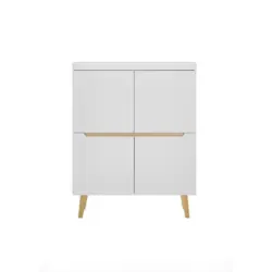 Highboard Svante Torge Wei&szlig;/Eichefarben B: 107 cm