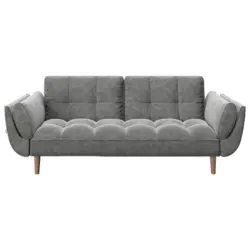 Schlafsofa in Samt Anthrazit Retro