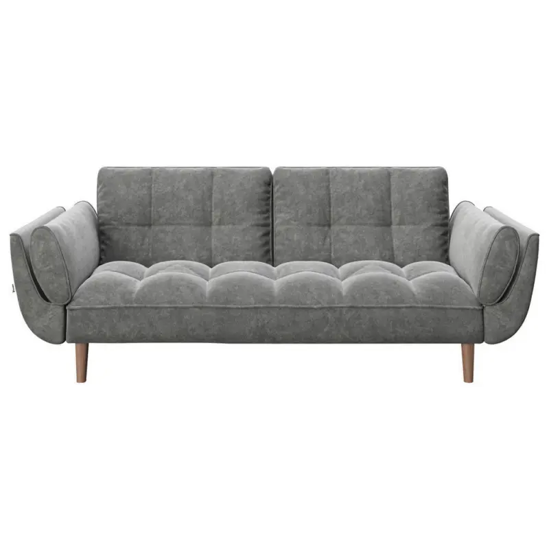 Schlafsofa in Samt Anthrazit Retro