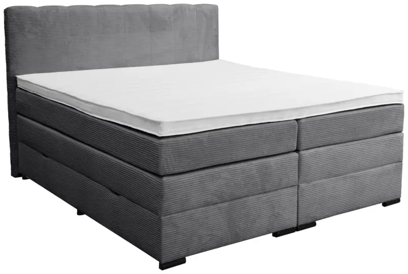 Boxspringbett Malaga ohne Fu&szlig;teil Grau ca. 180x200cm