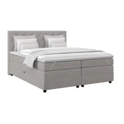 Boxspringbett Elio Silberfarben 180x200 cm H3