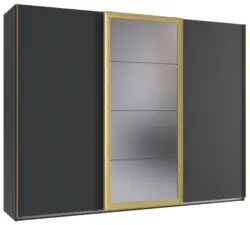 Schwebet&uuml;renschrank Katar Graphit-/Goldfarben