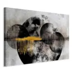 M&ouml;belix Leinwandbild Moon Schwarz Grauwei&szlig; B: 60 cm