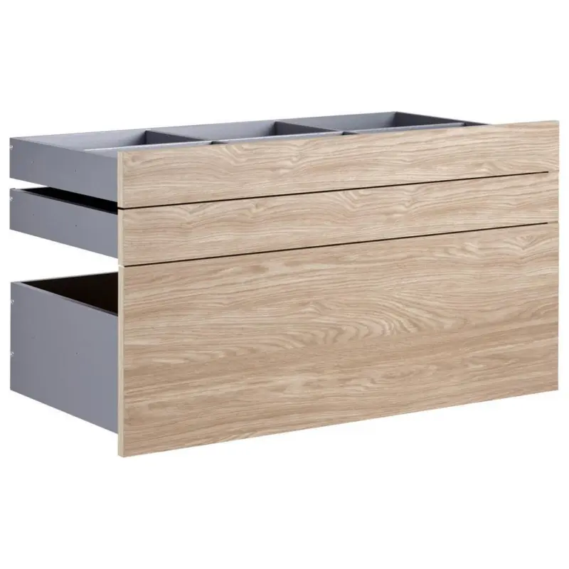 Schubladeneinsatz Unit Eiche B: 91 cm 3 F&auml;cher