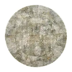 Webteppich Avignon Grau/Gr&uuml;n Rund &Oslash; 240 cm