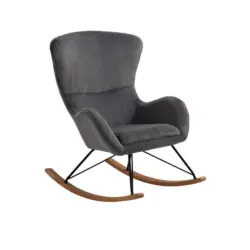 SCHAUKELSTUHL Eiche Dekor, Dunkelgrau B:70cm