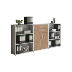 Aktenschrank Office Edition Grau/Eiche Dekor B: 253,2cm