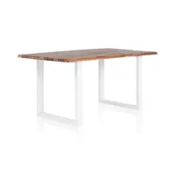 ESSTISCH Akazie massiv/Wei&szlig; 180x90