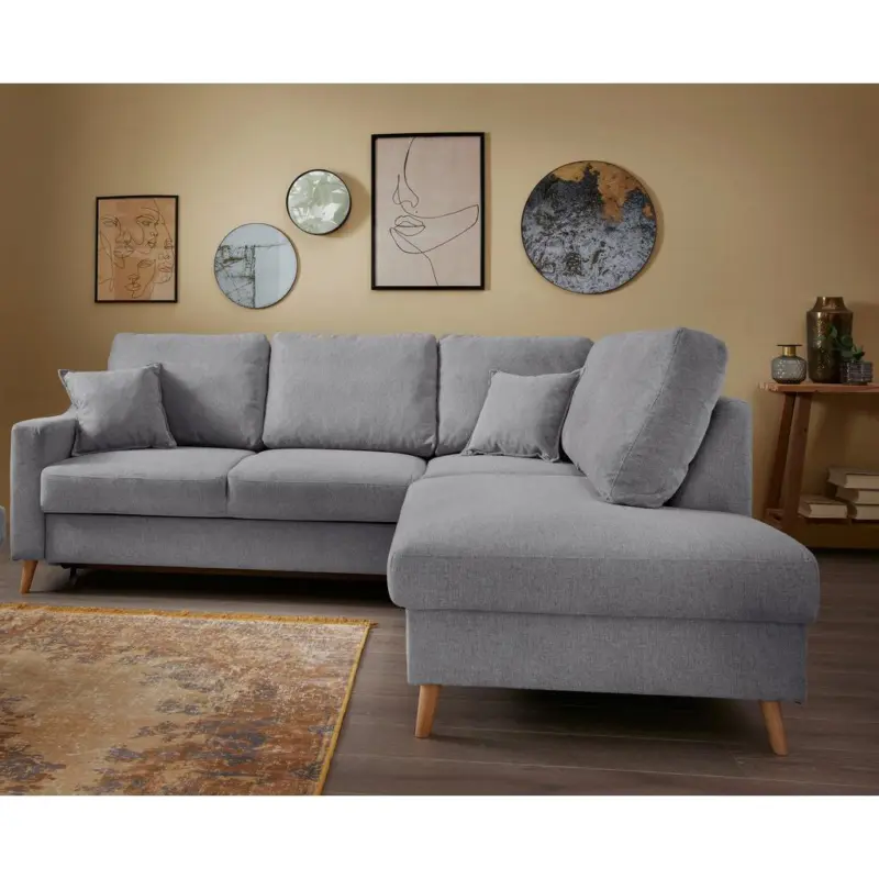 Ecksofa Valentina Dunkelgrau S: 230x200 cm