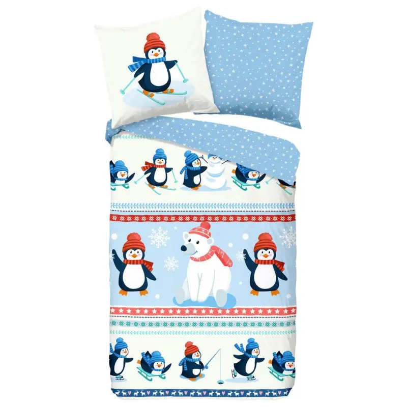 KINDERBETTW&Auml;SCHE Penguins Multicolor 135x200 cm