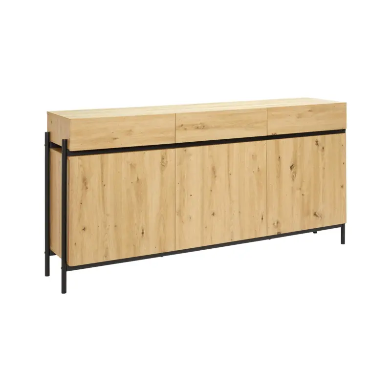 Sideboard Jasmina Eichefarben/ Schwarz MDF