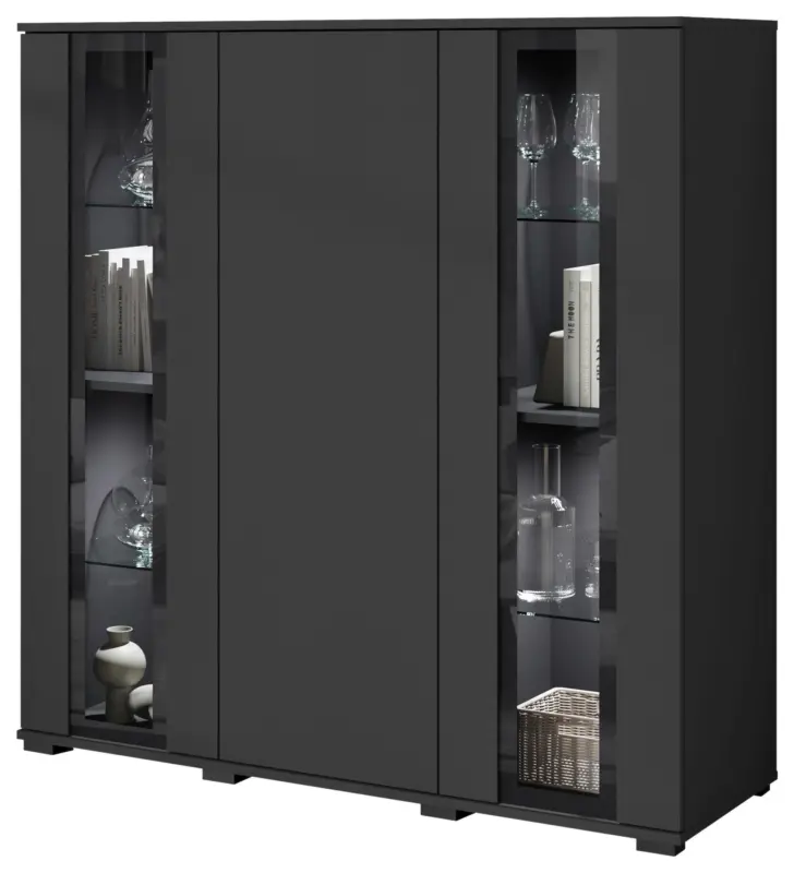 Highboard Caro ca. 120x122 cm Schwarz