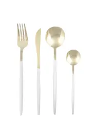 Besteckset Stella Wei&szlig;/Goldfarben 16-teilig