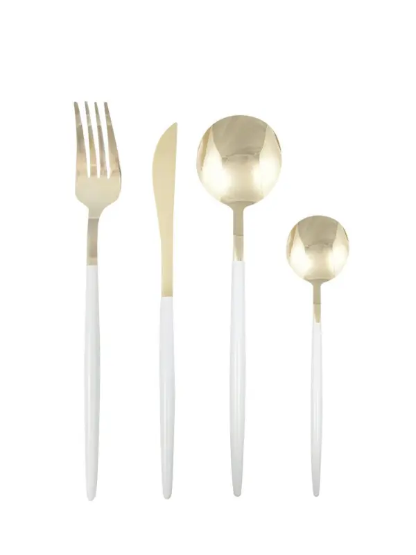 Besteckset Stella Wei&szlig;/Goldfarben 16-teilig