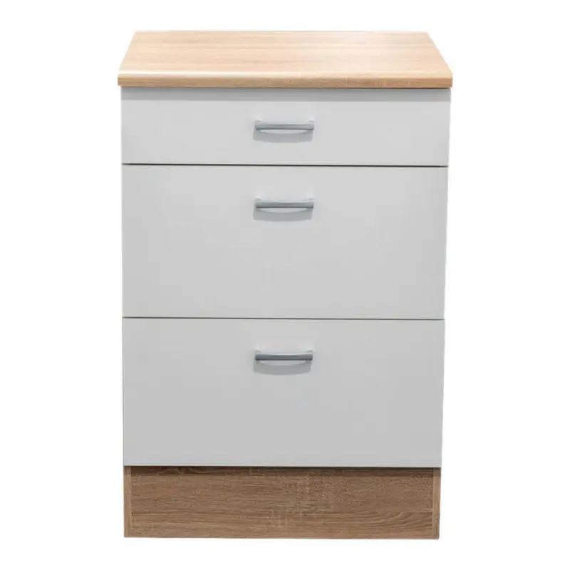 K&uuml;chenunterschrank Andy 60 cm Eiche/Wei&szlig; mit Laden