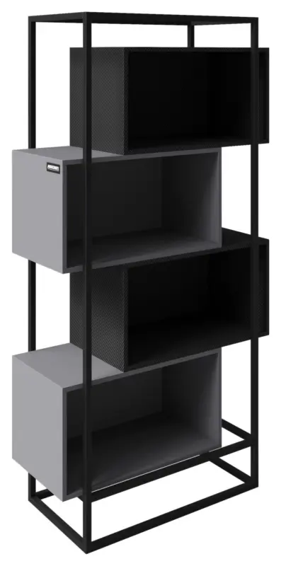 Regal Minecraft ca. 70x164x38 cm Schwarz/Grau