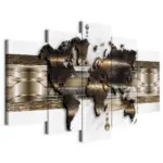 M&ouml;belix Leinwandbild World Wei&szlig; Goldfarben B: 100 cm