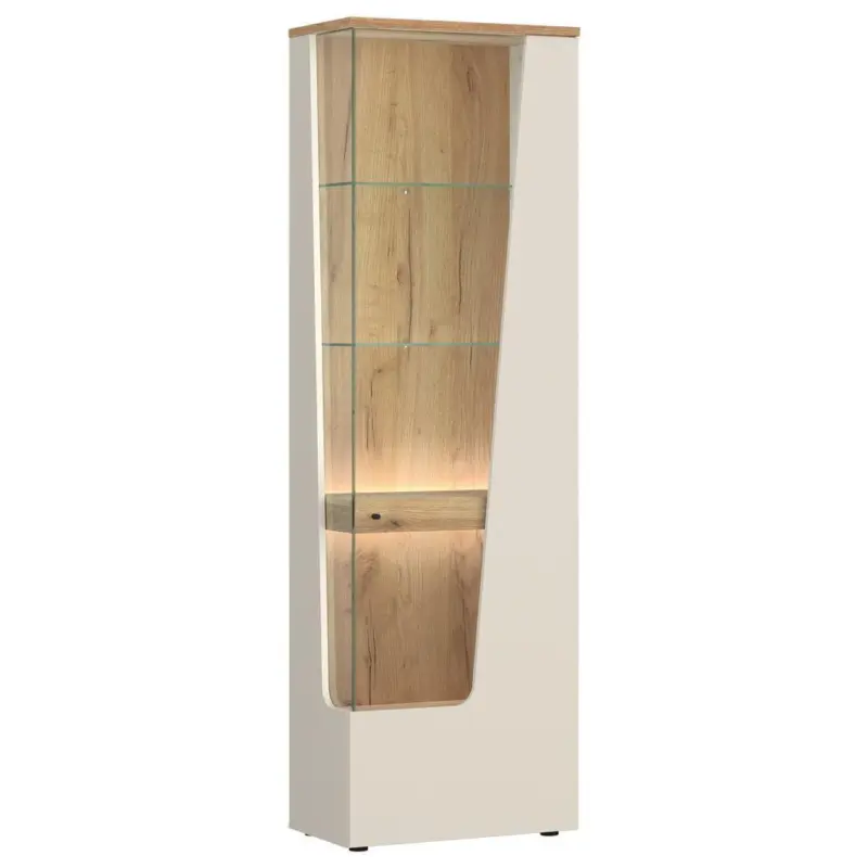 Vitrine Cut Out B: 60 cm Kaschmir/Eichefarben