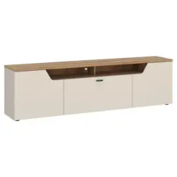 TV-Element Cut Out, B: 195 cm Kaschmir/Eichefarben