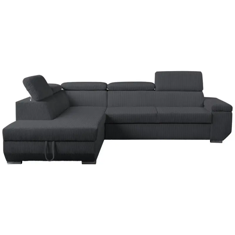 Ecksofa Lars I Cord anthrazit, LF: 123x193cm