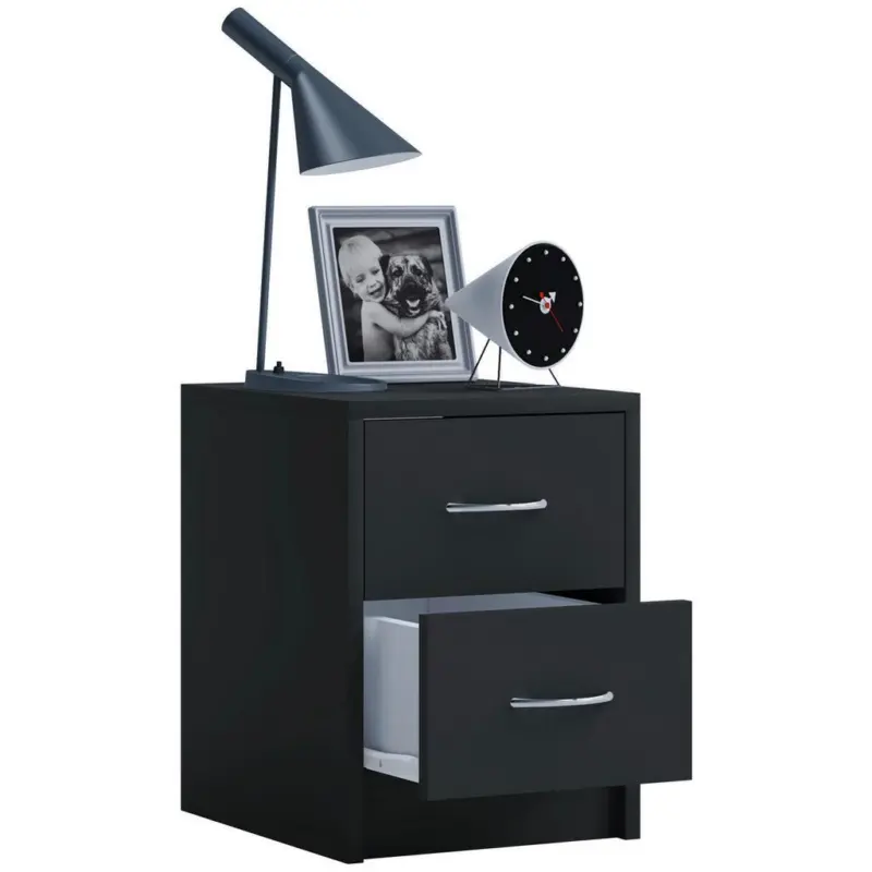 Nachtk&auml;stchen Schwarz H: 40 cm Boxal Min