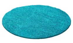 Hochflorteppich Life T&uuml;rkis &Oslash; ca. 80cm